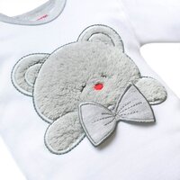 NEW BABY body s dlouhým rukávem Honey Bear s 3D aplikací bílá vel. 56