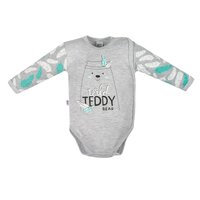 NEW BABY body s bočním zapínáním TEDDY WILD šedá vel. 50