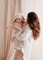 BELISIMA dětská osuška s žínkou a ručníkem Swaddle béžová