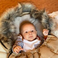 NEW BABY dětský fusak s kožíškem béžová