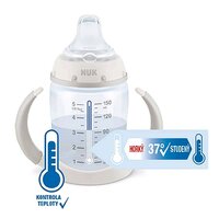 NUK kojenecká láhev na učení s kontrolou teploty MEDVÍDEK PÚ 150 ml modrá