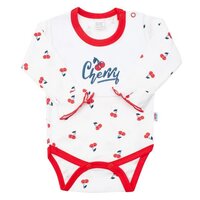 NEW BABY body s dlouhým rukávem CHERRY bílá vel. 80