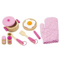 VIGA dětské dřevěné nádobí Snídaně růžová