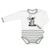 NEW BABY body s dlouhým rukávem ZEBRA EXCLUSIVE bílá vel. 86