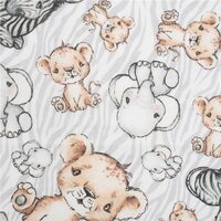 NEW BABY nepromokavá flanelová podložka Zoo šedá