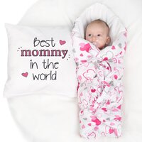 NEW BABY polštář s potiskem Best mommy bílá