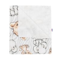 NEW BABY nepromokavá flanelová podložka Zoo šedá