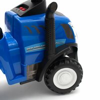 BABY MIX dětské odrážedlo traktor s vlečkou a nářadím NEW HOLLAND modrá