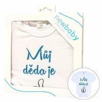 NEW BABY body s dlouhým rukávem Můj děda je jednička bílá vel. 68