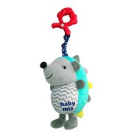 BABY MIX dětská plyšová hračka s hracím strojkem a klipem Ježek modrá