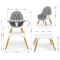 MILLY MALLY jídelní židlička 2v1 Malmo šedá