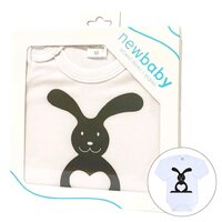 NEW BABY body s dlouhým rukávem Zajíček šedá vel. 86