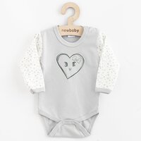 NEW BABY body s dlouhým rukávem Srdíčka šedá vel. 68 NEW BABY body s dlouhým rukávem Srdíčka šedá vel. 68