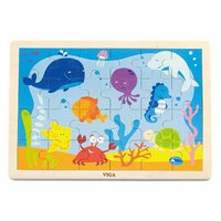 VIGA dětské dřevěné puzzle OCEÁN modrá