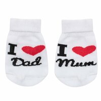 NEW BABY ponožky I Love Mum and Dad bílá vel. 56