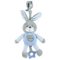 BABY MIX plyšová hračka s klipem KRÁLÍK modrá BABY MIX plyšová hračka s klipem KRÁLÍK modrá