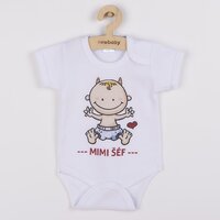 NEW BABY body s krátkým rukávem MIMI ŠÉF bílá vel. 50