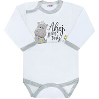 NEW BABY body s dlouhým rukávem Ahoj, jsem tady! bílá vel. 86