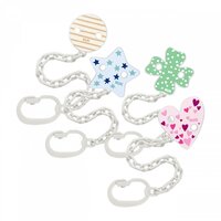 NUK řetízek na šidítko s klipem zelená