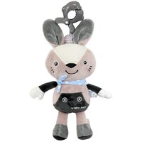 BABY MIX dětská plyšová hračka s hracím strojkem králíček šedá *N