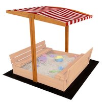 BABY MIX stříška pro dětské dřevěné pískoviště 120x120 cm červená BABY MIX stříška pro dětské dřevěné pískoviště 120x120 cm červená