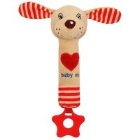 BABY MIX dětské chrastítko PEJSEK červená