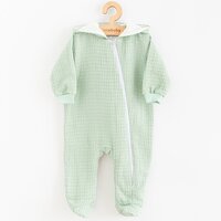 NEW BABY mušelínový overal s kapucí COMFORT CLOTHES zelená vel. 80 NEW BABY mušelínový overal s kapucí COMFORT CLOTHES zelená vel. 80