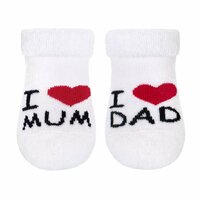 NEW BABY ponožky I Love Mum and Dad bílá vel. 56