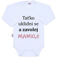 NEW BABY body s dlouhým rukávem zavolej MAMKU! bílá vel. 86