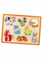 Dětské dřevěné puzzle s úchyty Viga Farma Dětské dřevěné puzzle s úchyty Viga Farma