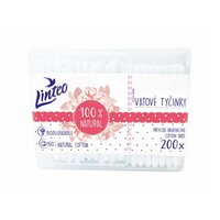 LINTEO 200 ks papírové vatové tyčinky v boxu 100% NATURAL bílá LINTEO 200 ks papírové vatové tyčinky v boxu 100% NATURAL bílá