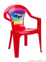 Dětský zahradní nábytek - Plastová židle červená auto