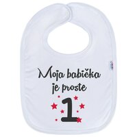 NEW BABY kojenecký bavlněný bryndák Moja babička je proste 1 bílá