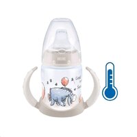 NUK kojenecká láhev na učení s kontrolou teploty Medvídek Pú 150 ml béžová
