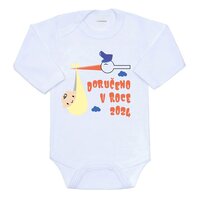 NEW BABY body s dlouhým rukávem Doručeno v roce 2024 bílá vel. 68
