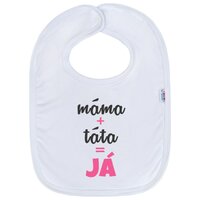 NEW BABY kojenecký bavlněný bryndák MÁMA+TÁTA=JÁ růžová
