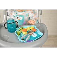 AKUKU dětský talířek SOVA modrá