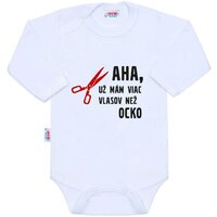 NEW BABY body s dlouhým rukávem Viac vlasov než ocko bílá vel. 50