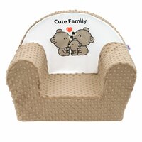 NEW BABY dětské křeslo z minky CUTE FAMILY cappuccino