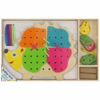 BABY MIX dřevěná provlékací hračka ježek BABY MIX dřevěná provlékací hračka ježek