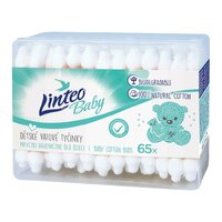 LINTEO 65 ks papírové vatové tyčinky 100% NATURAL bílá