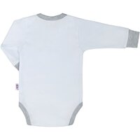 NEW BABY body s dlouhým rukávem Honey Bear s 3D aplikací bílá vel. 56