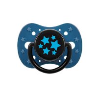 AKUKU uklidňující silikonový dudlík 12m+ Modré hvězdičky modrá