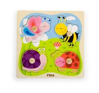 VIGA dřevěné vkládací puzzle hmyz