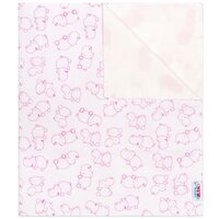 NEW BABY nepromokavá flanelová podložka Hrošík bílá