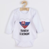 NEW BABY body s dlouhým rukávem Fandím s ocinom bílá vel. 62