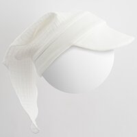 NEW BABY letní mušelínový šátek s kšiltem Elizabeth bílá vel. 62