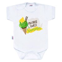 NEW BABY body s krátkým rukávem MY FIRST SWEET SUMMER zelená vel. 50