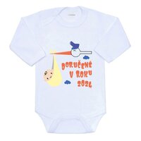 NEW BABY body s dlouhým rukávem Doručené v roku 2024 bílá vel. 80