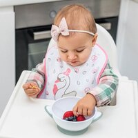 BABY ONO dětská miska s přísavkou a lžičkou bílá